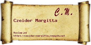 Czeider Margitta névjegykártya